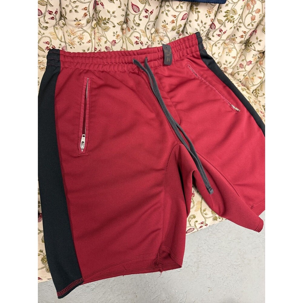 PacSun Men's Track Shorts Red with Black Side Stripes Size Medium